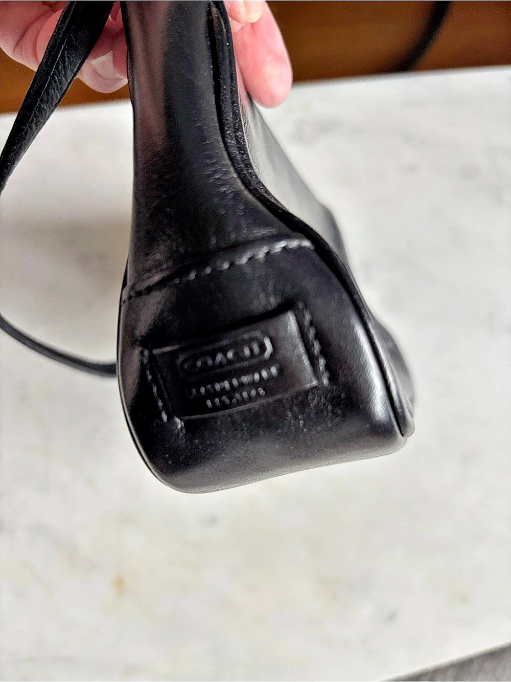 COACH Vintage Hamptons Y2K Black Leather Mini Demi Bag #7785 - Picture 13 of 13